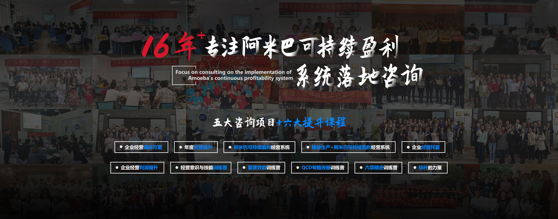 16年+专注阿米巴可持续盈利系统落地咨询